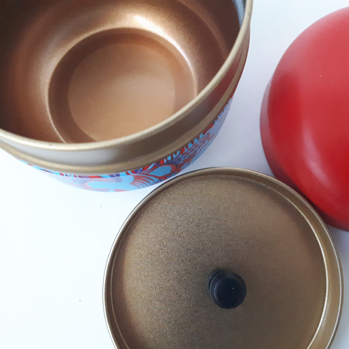 Tea Tin Blue Phoenix