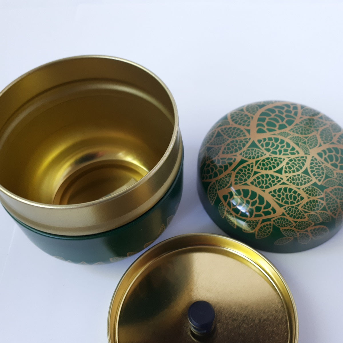 Tea Tin Leaves Green